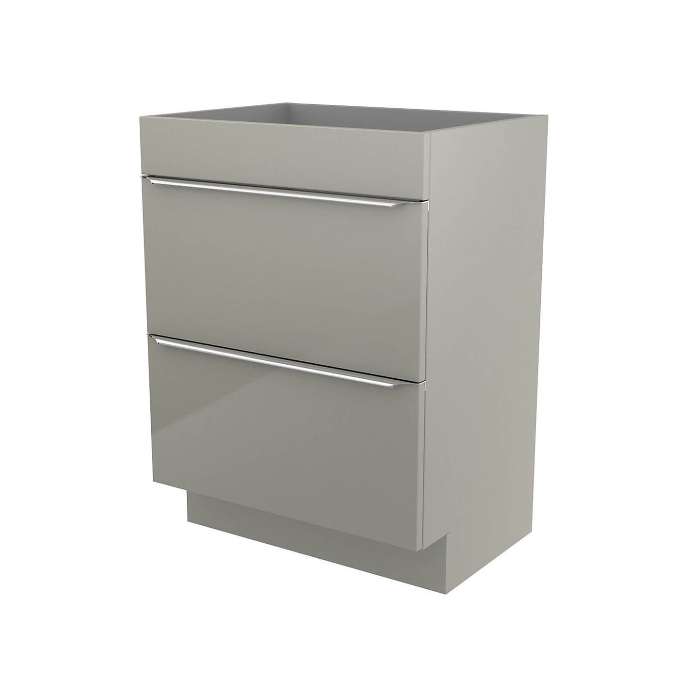 Imandra Bathroom Vanity Unit Under Sink Cabinet 2 Drawer Soft Close 60x82x45cm Taupe - Image 1