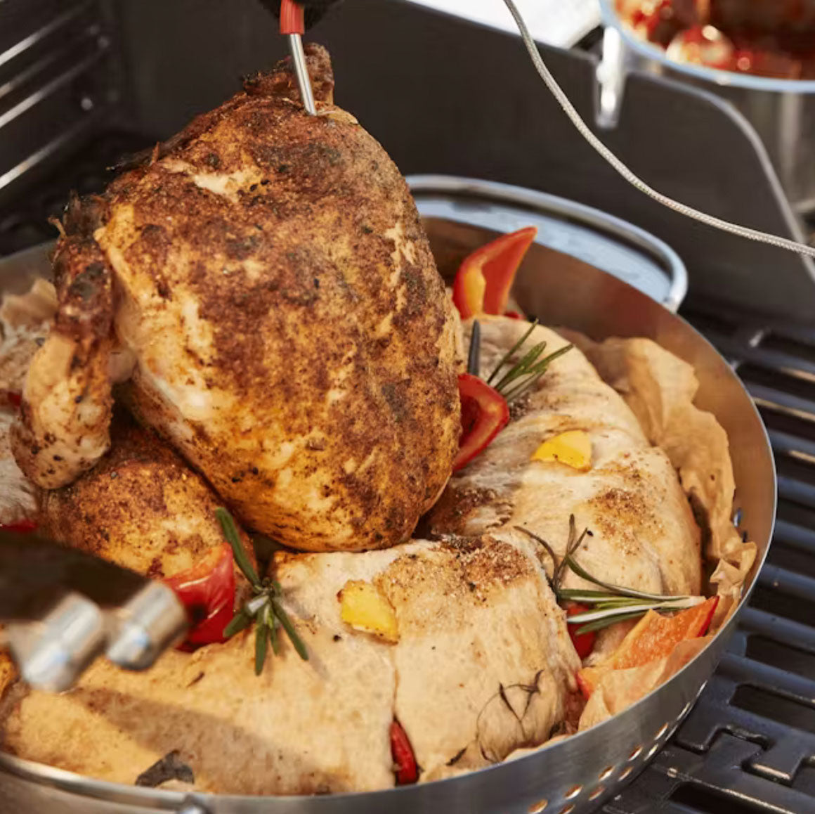Weber Poultry Roaster Gourmet Barbecue System GBS BBQ Stainless Steel (W)40.5cm - Image 5