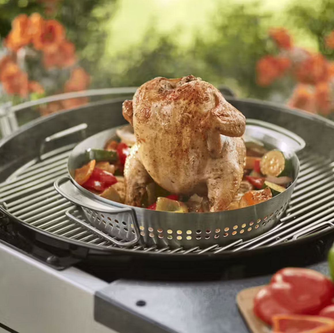 Weber Poultry Roaster Gourmet Barbecue System GBS BBQ Stainless Steel (W)40.5cm - Image 6