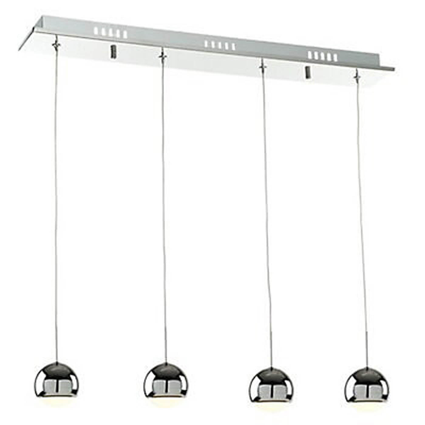 Pluto Pendant Ceiling Light Warm White Chrome Effect Adjustable Height (Dia)90mm - Image 1