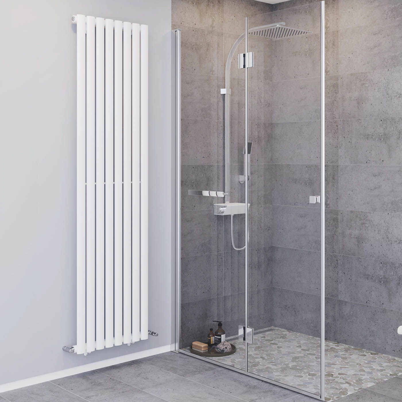 Blyss Designer Radiator Wickham White Vertical 3339BTU (W)480 x (H)1800mm - Image 4