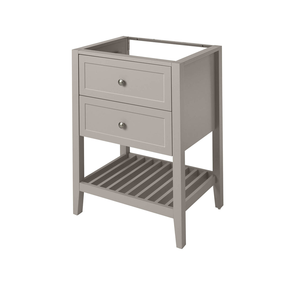 Bathroom Vanity Unit Perma Satin Grey Freestanding Storage Cabinet Furniture - Image 1