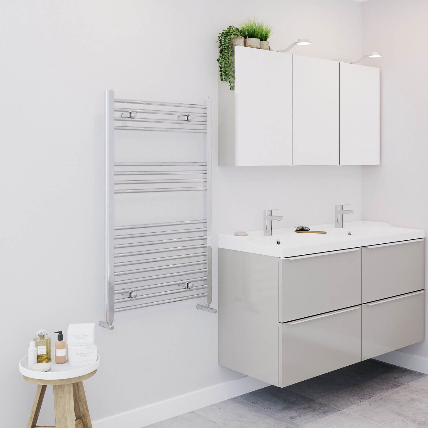 Blyss Towel Rail Radiator Chrome Flat Bathroom Warmer Ladder Modern 100x60cm - Image 2