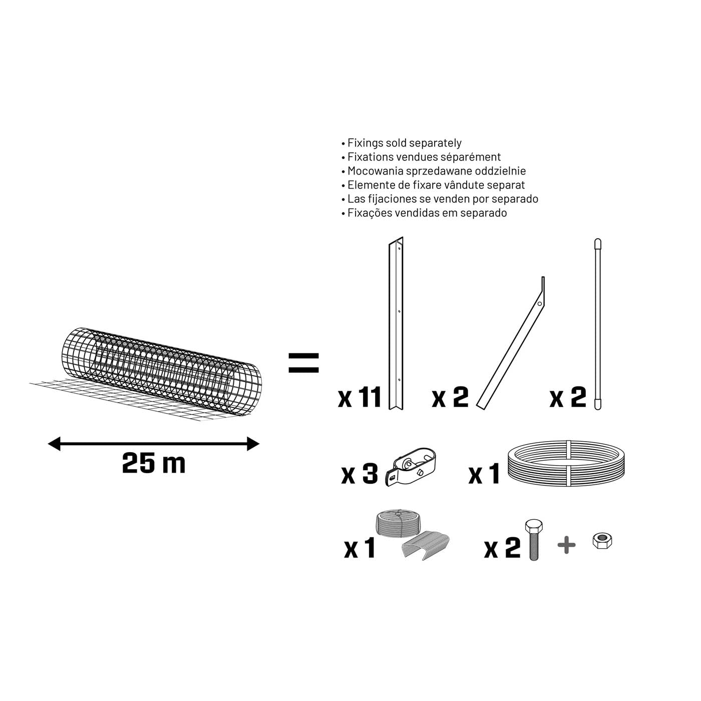 Klikstrom Wire Mesh Roll 75x100mm PVC Coated Steel Wear Resistant (L)25m (H)1m - Image 4