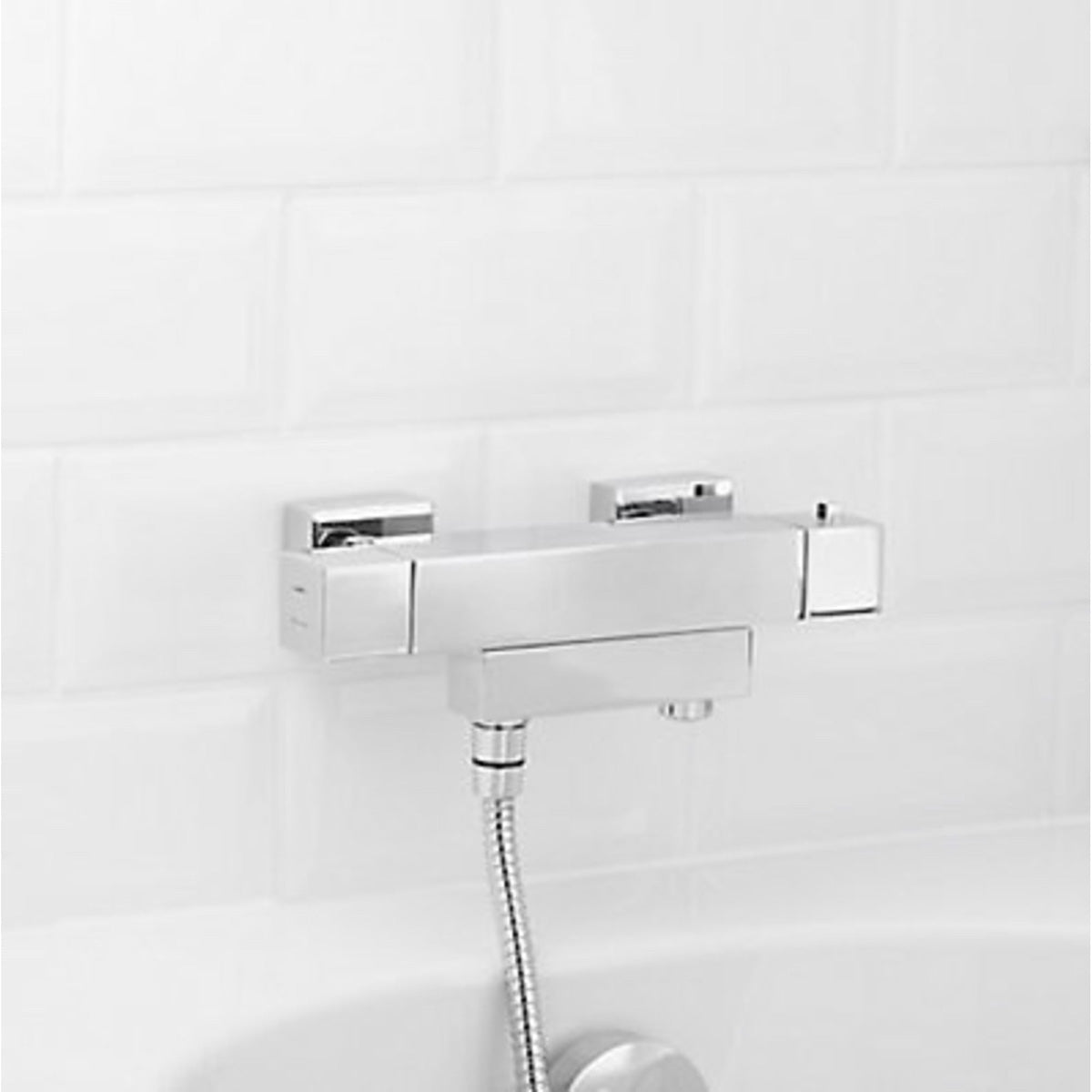 Bath Filler Tap Shower Mixer Chrome Double Lever Wall Mounted Modern Bathroom - Image 3
