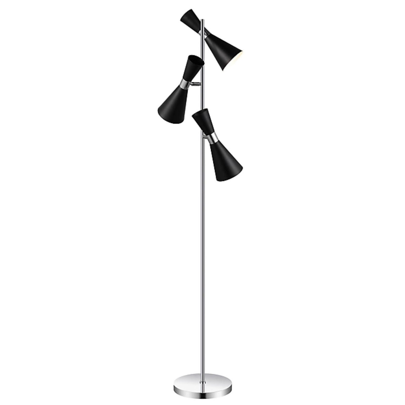 Floor Lamp 3 Light Matt Black Mengame Metal Modern Living Room Adjustable Head - Image 3