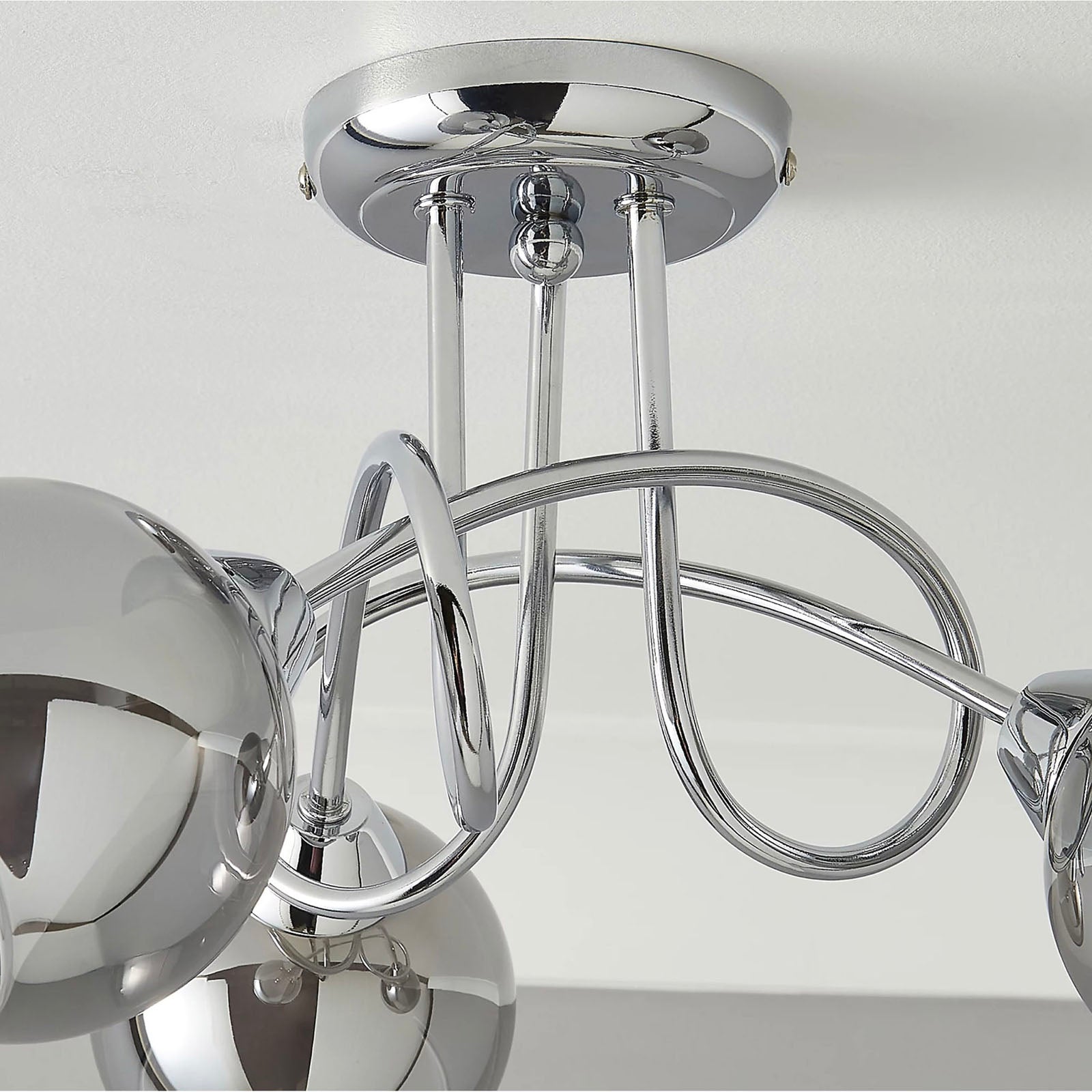 LED Ceiling Light 3 Way Chrome Smoked Glass Shades G9 Modern Living Room Bedroom - Image 4