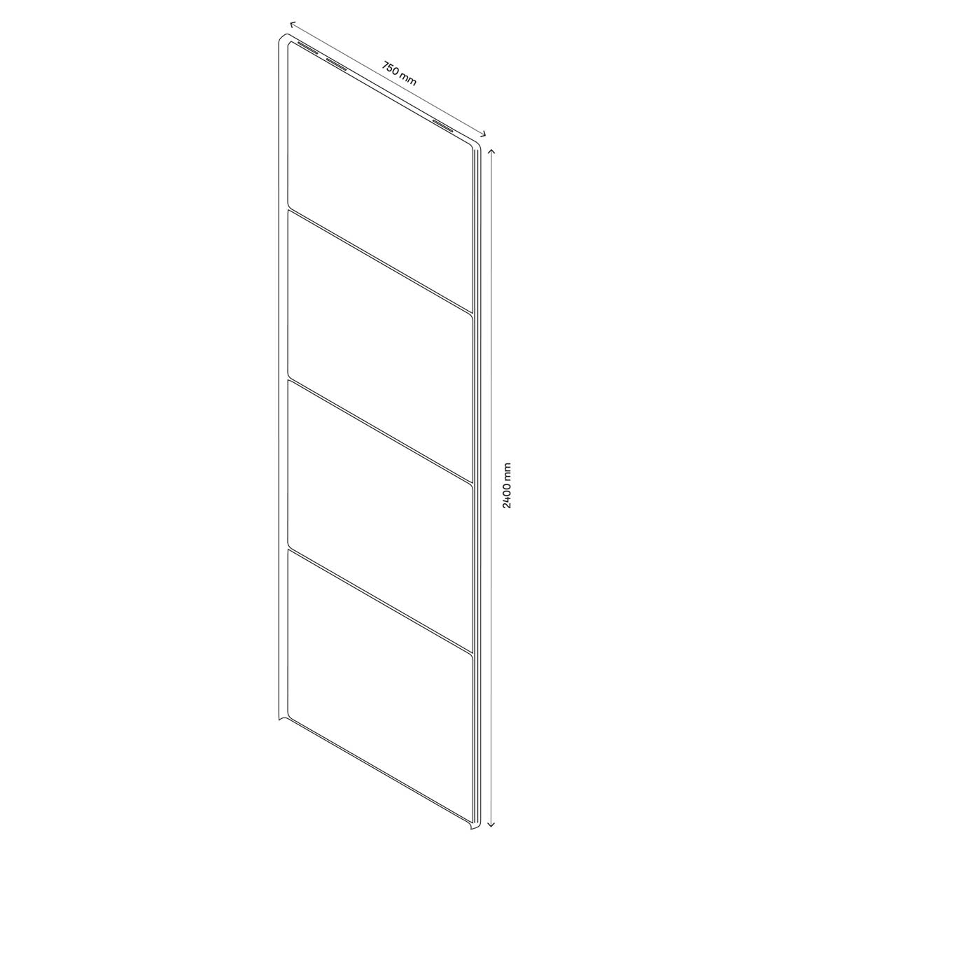 Sliding Wardrobe Door Matt Oak Effect Contemporary 4 Pack (H)560mm (W)737mm - Image 2