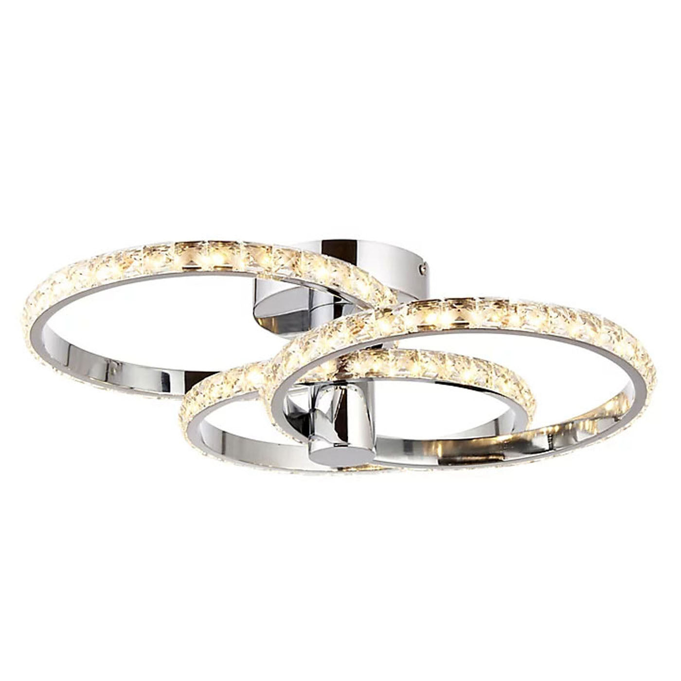 LED Ceiling Light 3 Way Chrome Pendant Warm White 1500lm Living Room Bedroom - Image 3