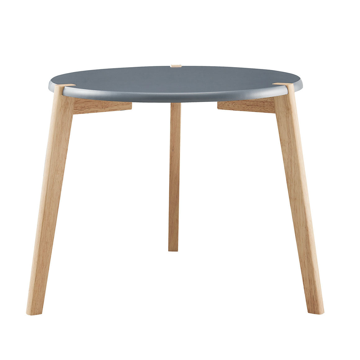 Side Table Round Dark Grey Natural Living Room Bedroom Modern (H)39cm (W)45cm - Image 4