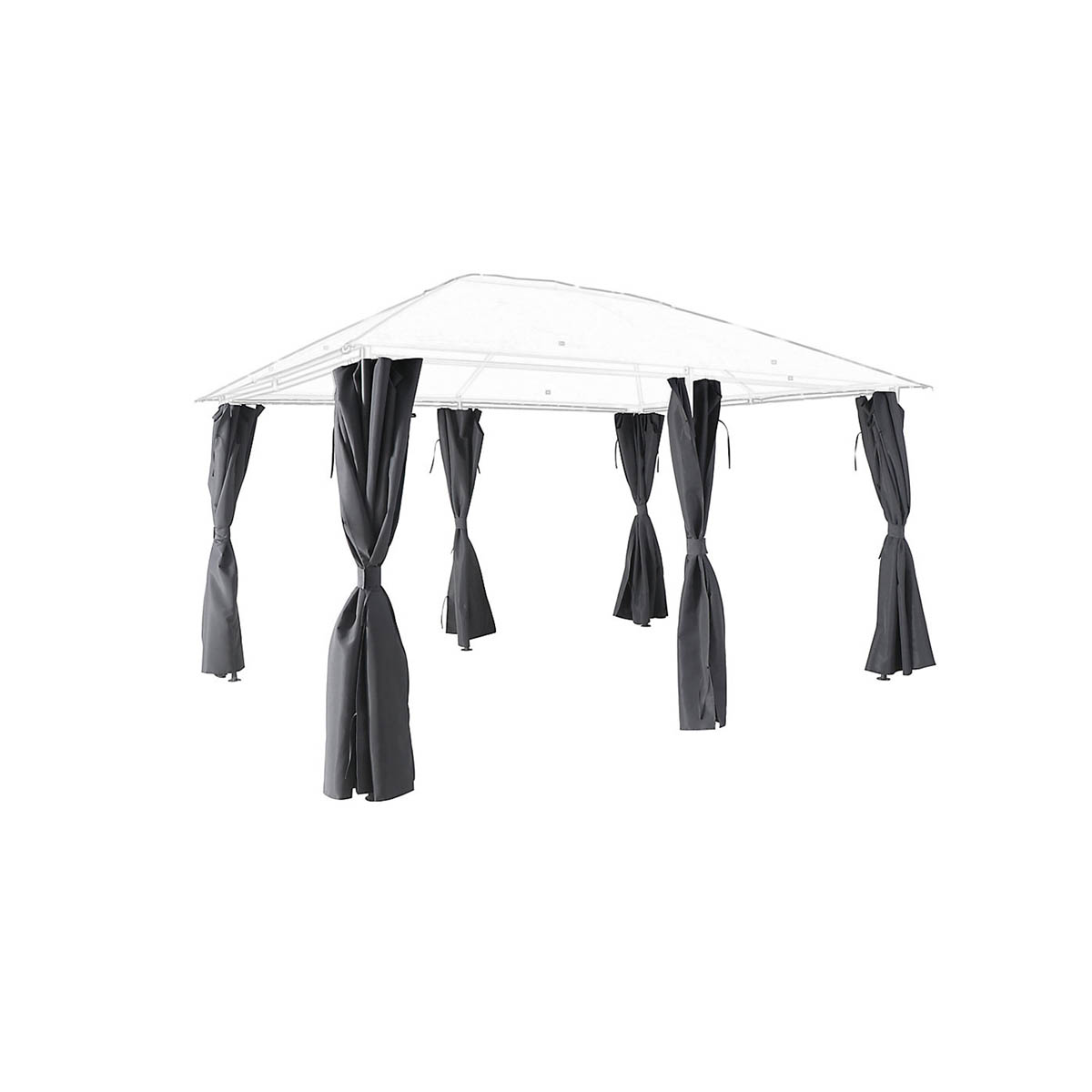 Gazebo Side Curtain Sidewalls Replacement Panel Steel Grey Durable (W)3980mm - Image 1