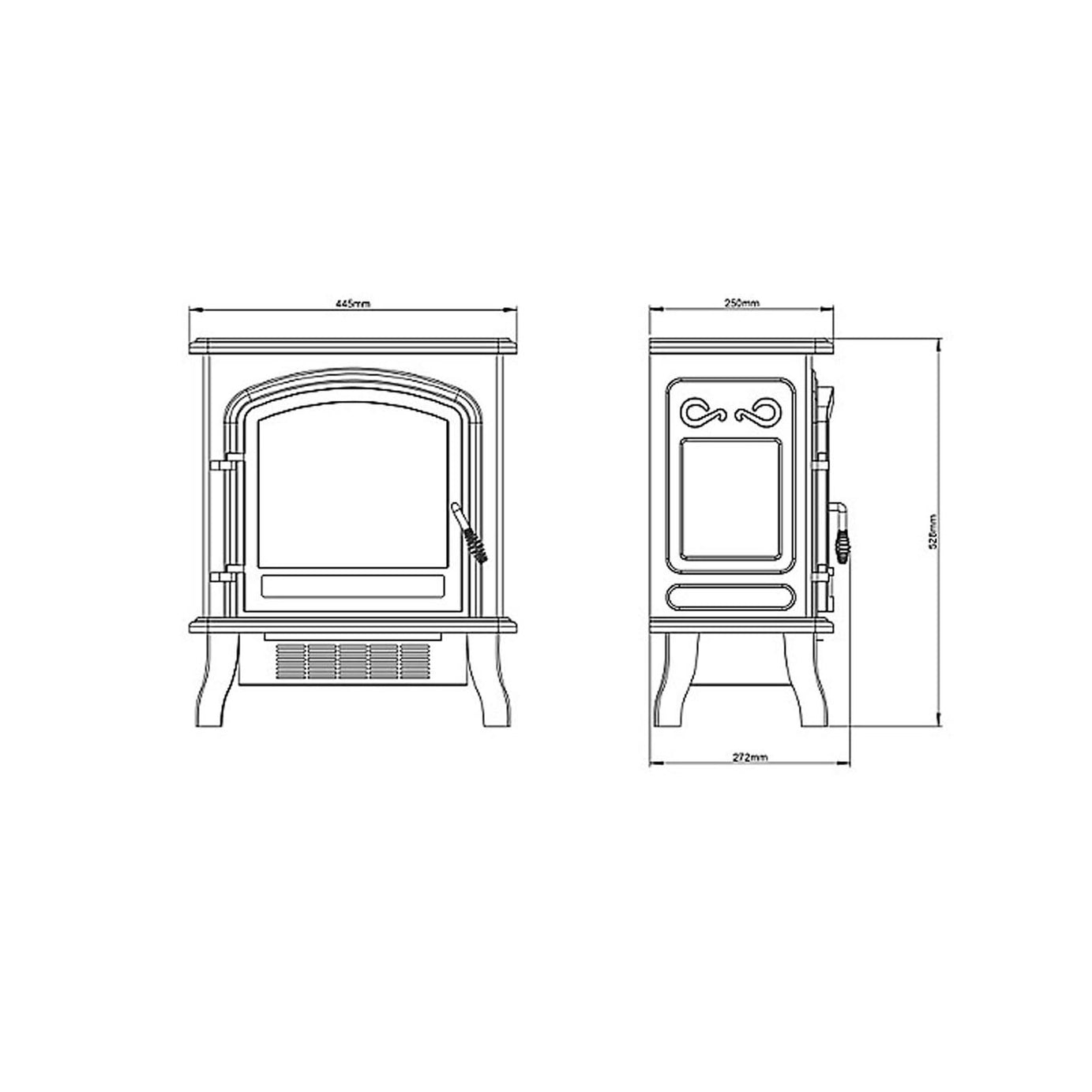 Electric Fire Torva Grey Gloss Cast Enamel Log Effect 2 Heat Settings LED 1.8kW - Image 3