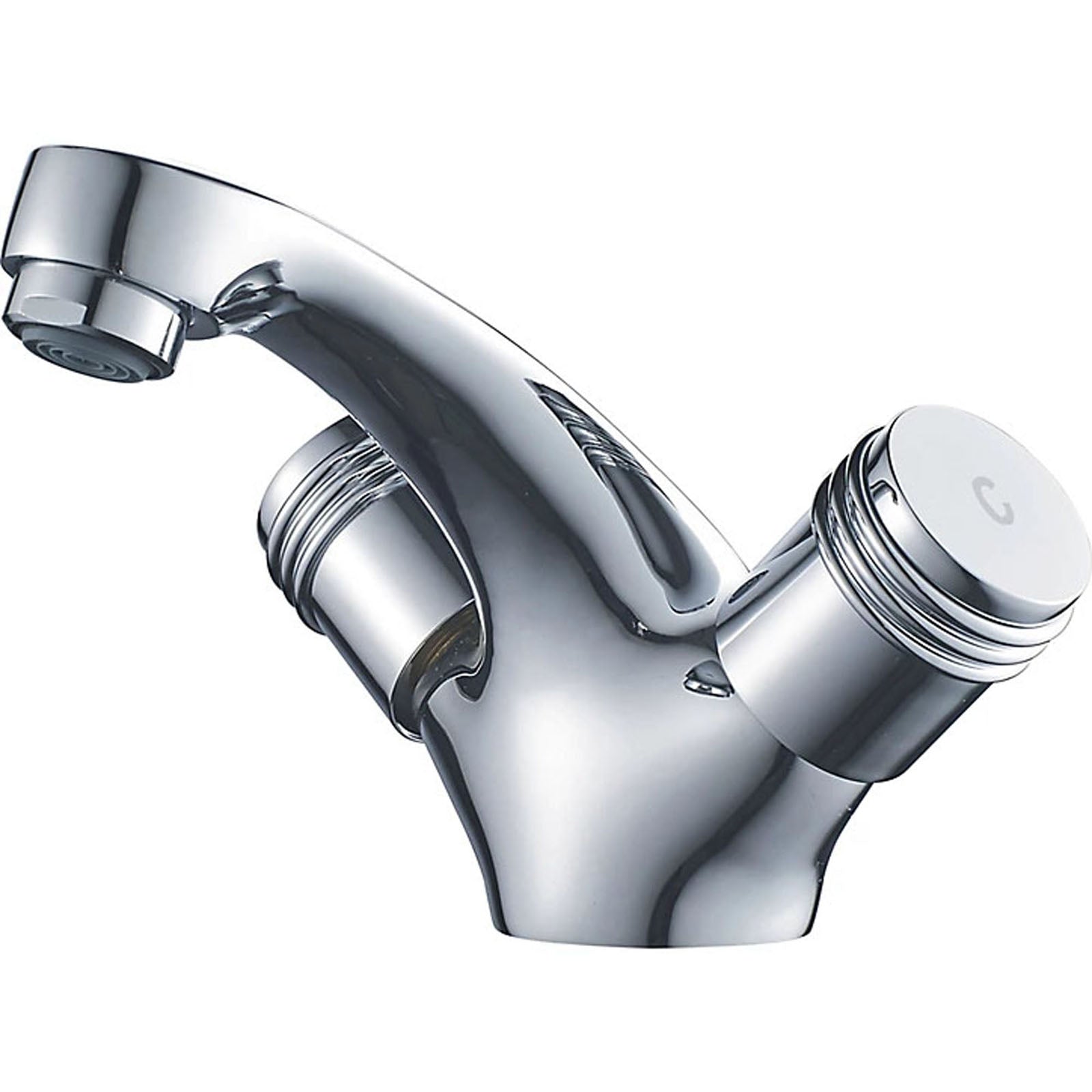 Bathroom Basin Tap Mono Mixer Chrome Dual Lever ¼ Turn Contemporary Faucet - Image 1