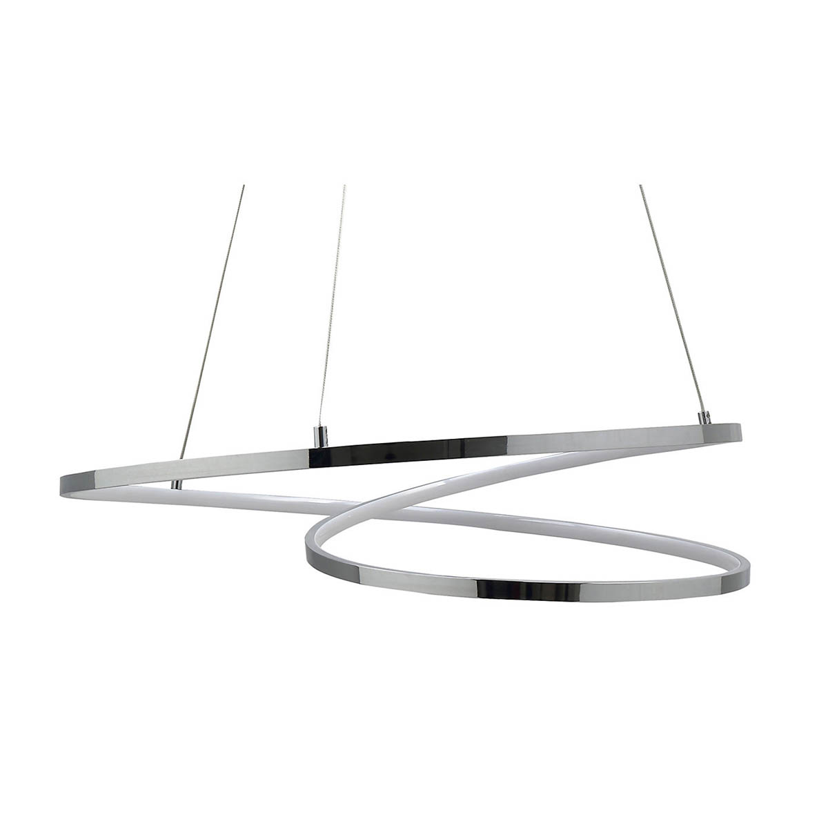 Pendant Ceiling Light Chrome Effect Dimmable Warm White Adjustable (Dia)580mm - Image 6