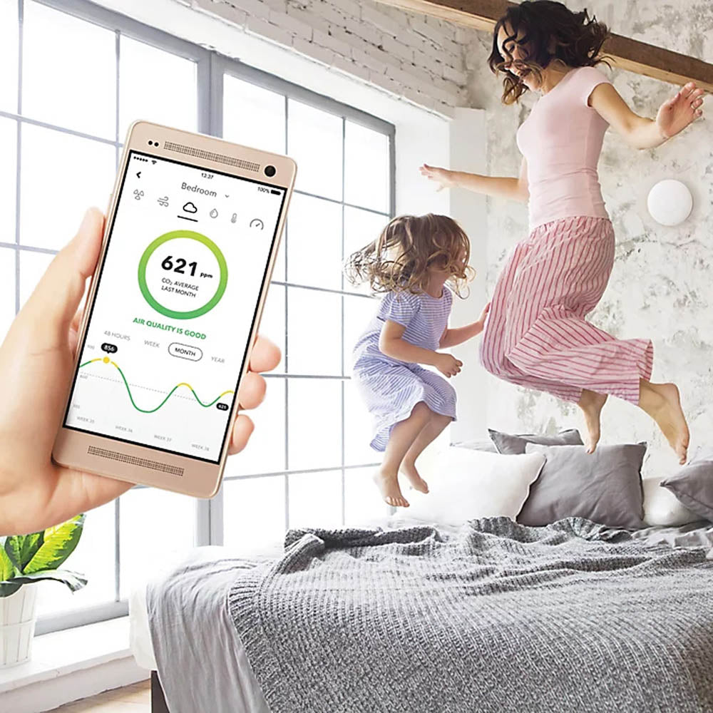 Air Quality Monitor Humidity Temperature Pressure Sensor Smart CO2 Wireless - Image 2