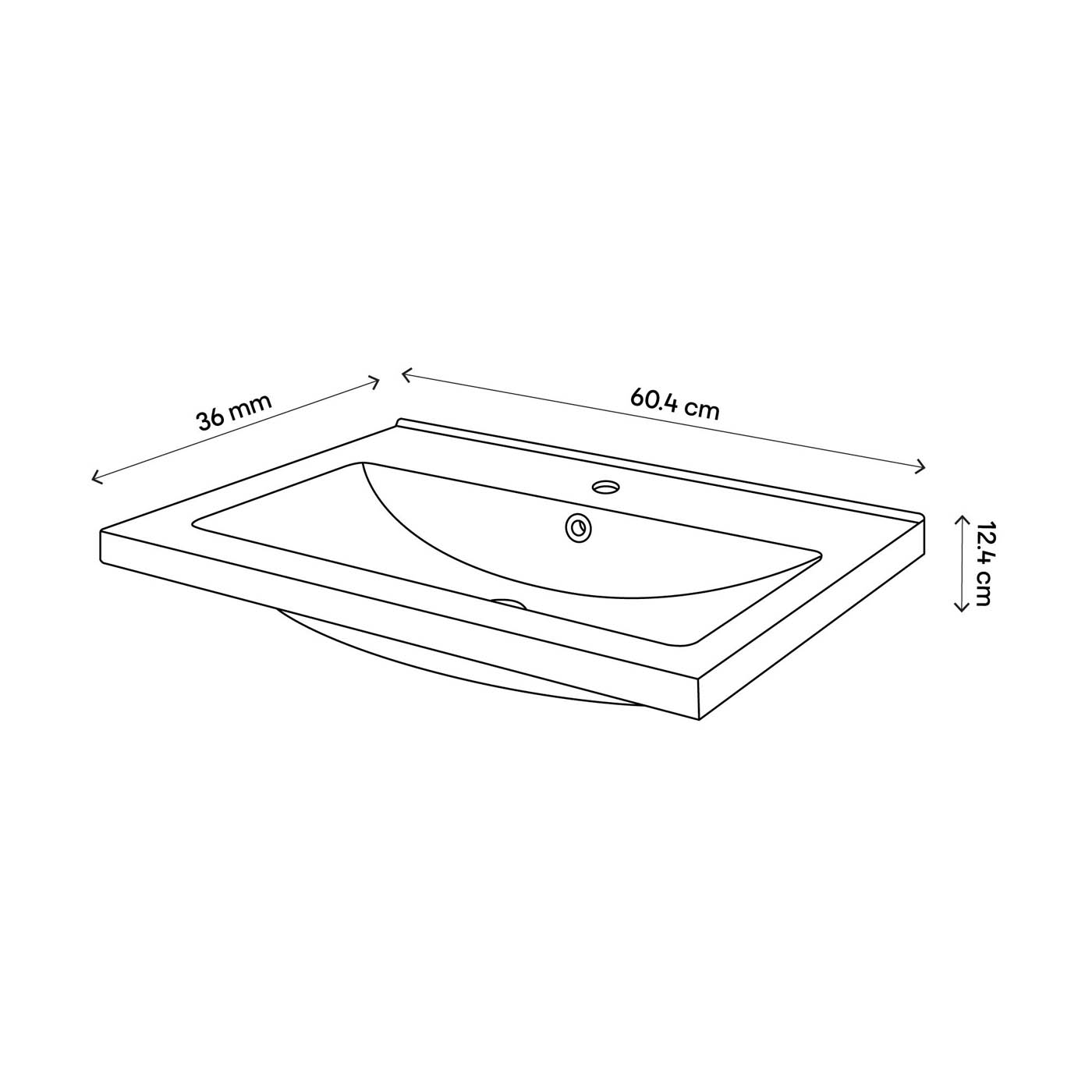 Bathroom Vanity Basin Sink Matt Black Rectangular Ceramic Waste Modern Bathroom - Image 5