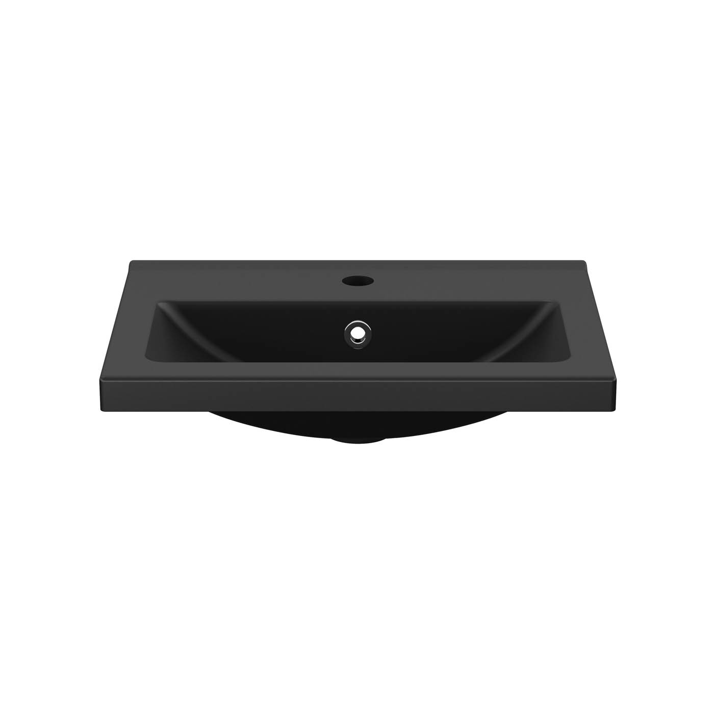 Bathroom Vanity Basin Sink Matt Black Rectangular Ceramic Waste Modern Bathroom - Image 6