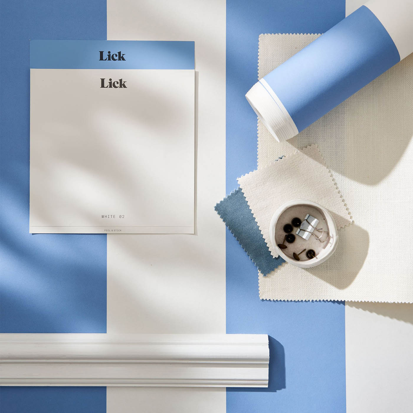 Lick Wallpaper Blue White Stripe 02 Textured Indoor Painted Matt Patterned - Image 5