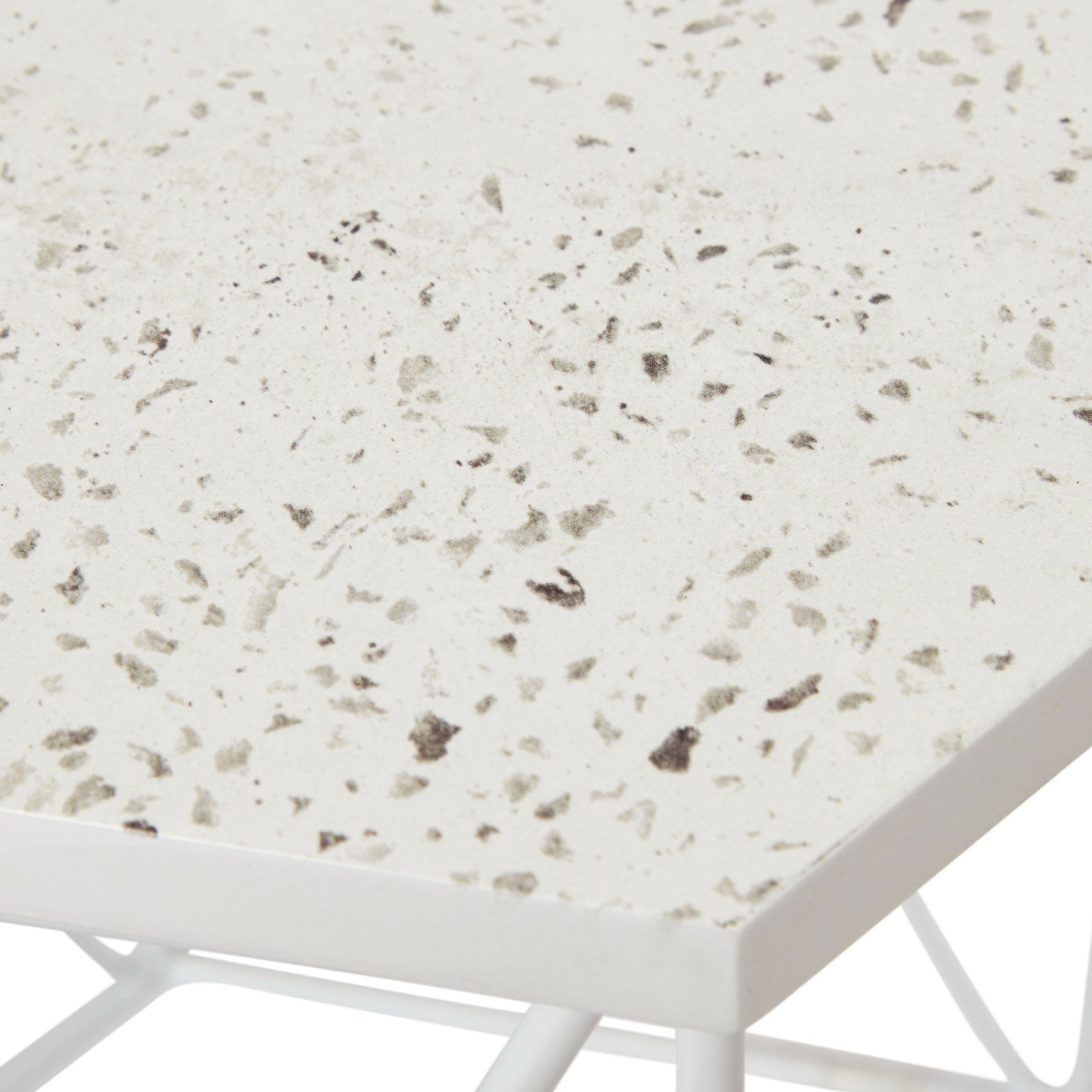 Side Table White Marble Effect Living Room Bedside Sofa Modern Set Of 2 - Image 3
