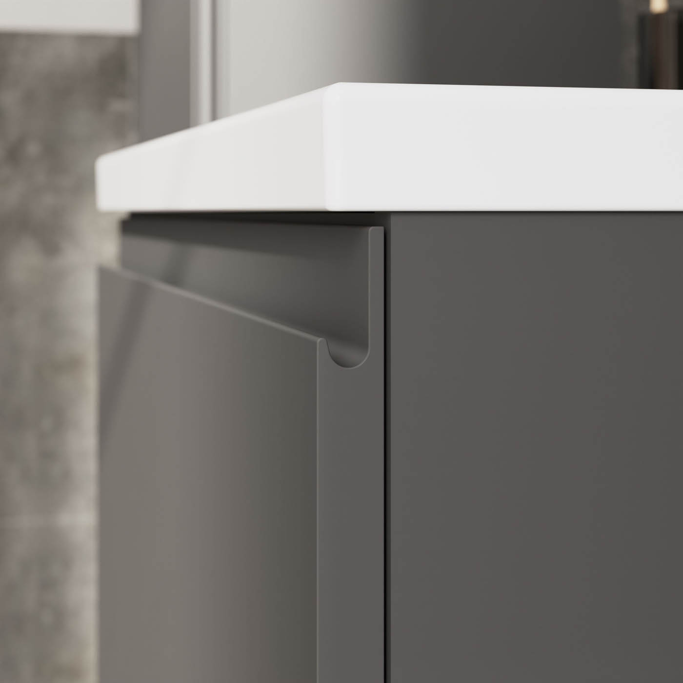 Levanna Bathroom Cabinet Under Sink Matt Grey Wall-Mounted (H)480 (W) 600mm - Image 7