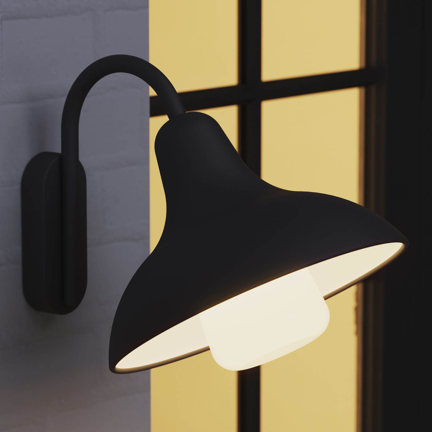 Outdoor Wall Light Ferdie Fixed Dark Grey Mains-Powered Patio Porch (Dia)28cm - Image 1