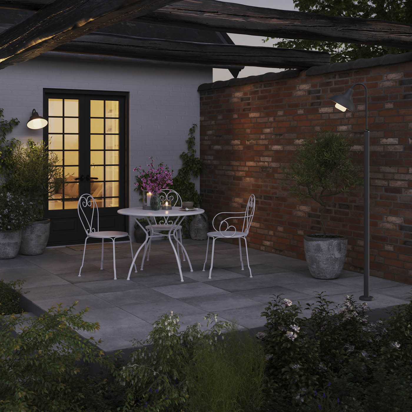 Outdoor Wall Light Ferdie Fixed Dark Grey Mains-Powered Patio Porch (Dia)28cm - Image 4