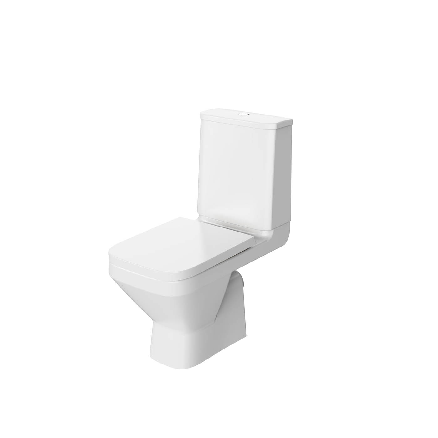 GoodHome Teesta White Rimless Square Toilet set with Soft close seat & Exposed cistern - Image 1