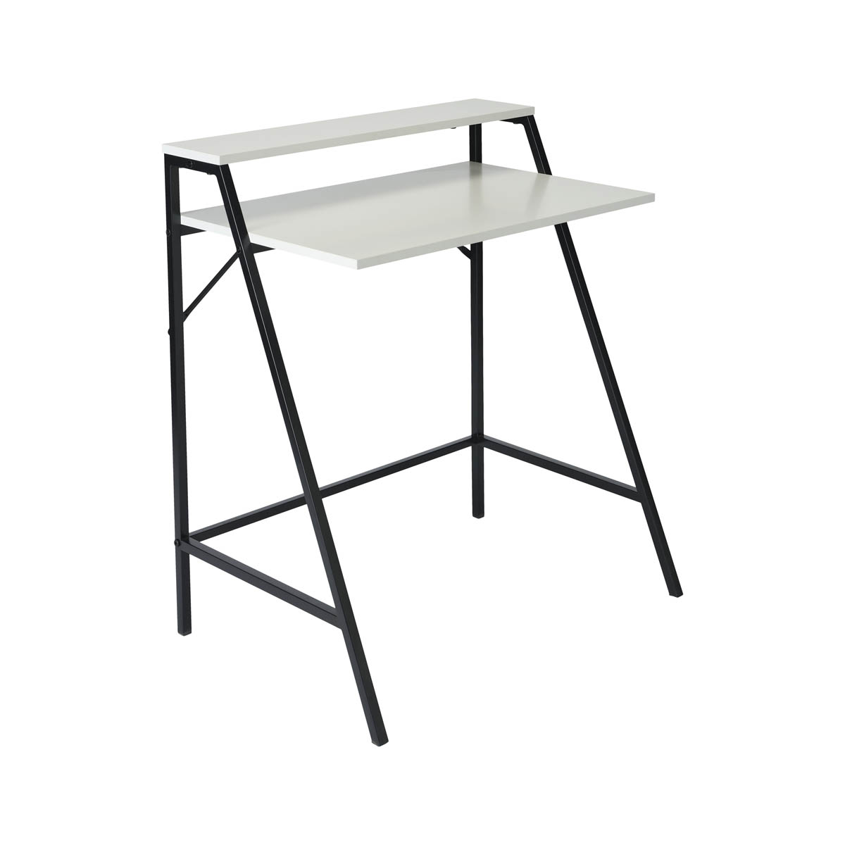 Manera Two Shelf Desk Compact Matt White Home Office (H)840 (W)740 (D)515mm - Image 5