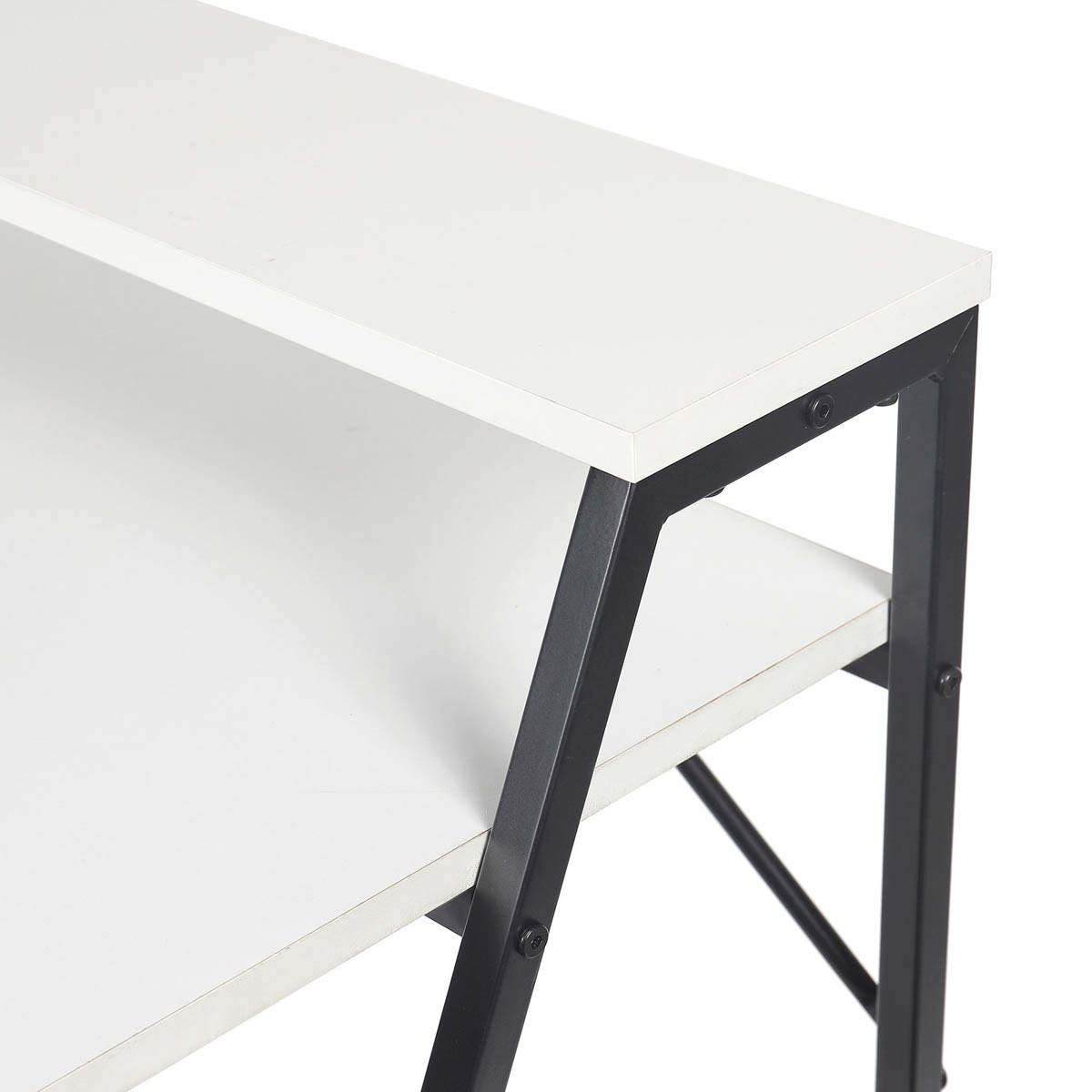 Manera Two Shelf Desk Compact Matt White Home Office (H)840 (W)740 (D)515mm - Image 7