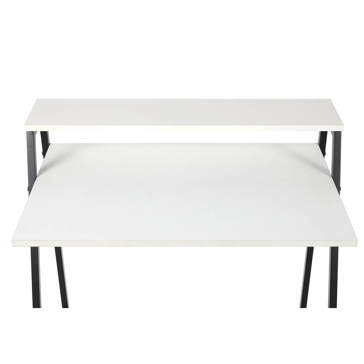 Manera Two Shelf Desk Compact Matt White Home Office (H)840 (W)740 (D)515mm - Image 8