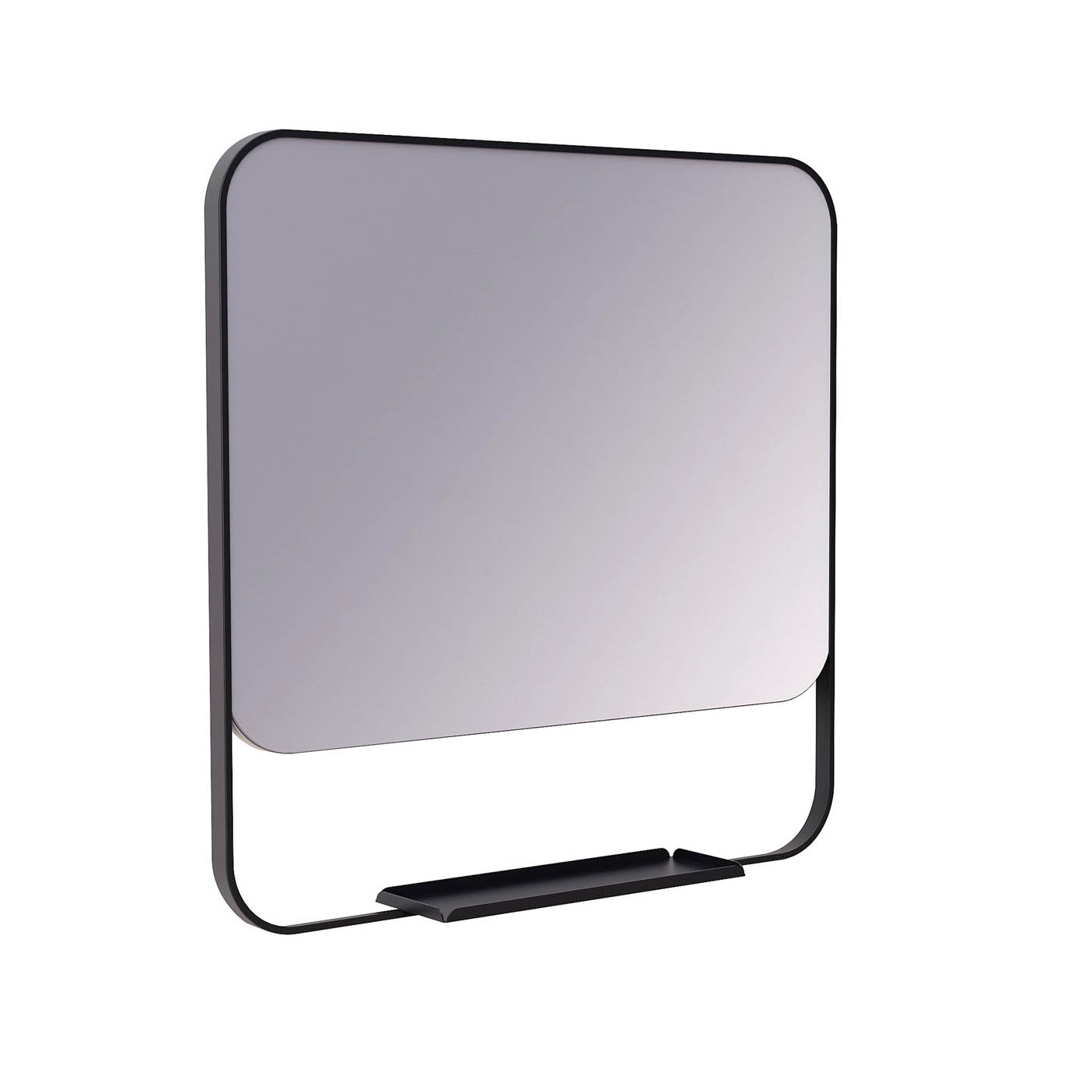 Bathroom Mirror Matt Black Aluminium Square Wall Mounted (H)60.5cm (W)60.5cm - Image 6