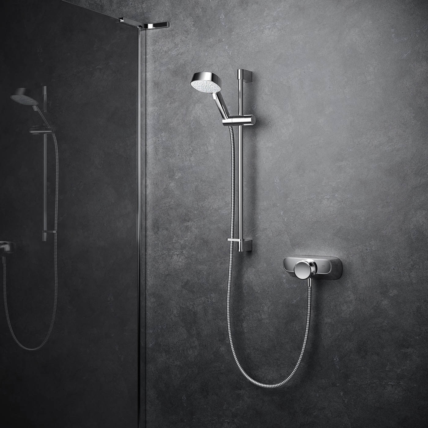 Mira Thermostatic Mixer Shower Chrome 4 Spray Pattern Square Head Modern - Image 4