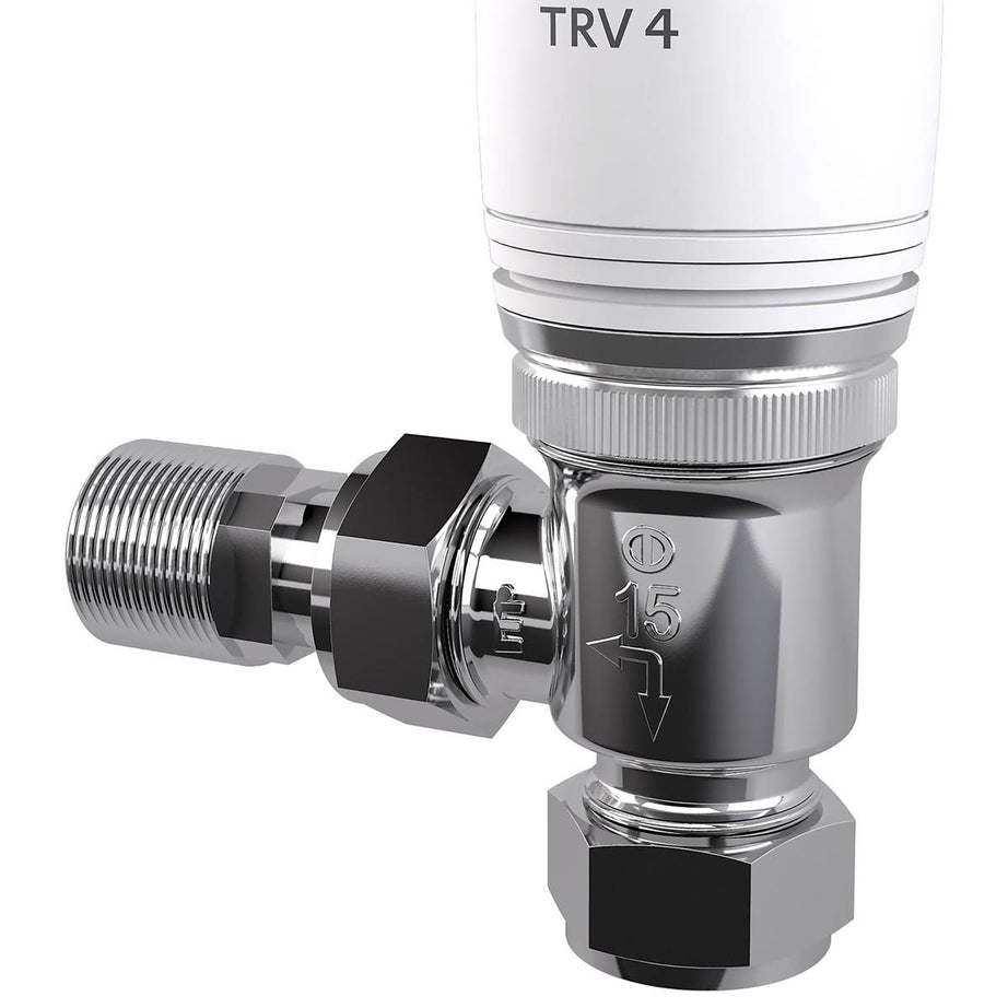 Drayton Radiator Valve Thermostatic TRV 15mm Angled White Bidirectional - Image 2