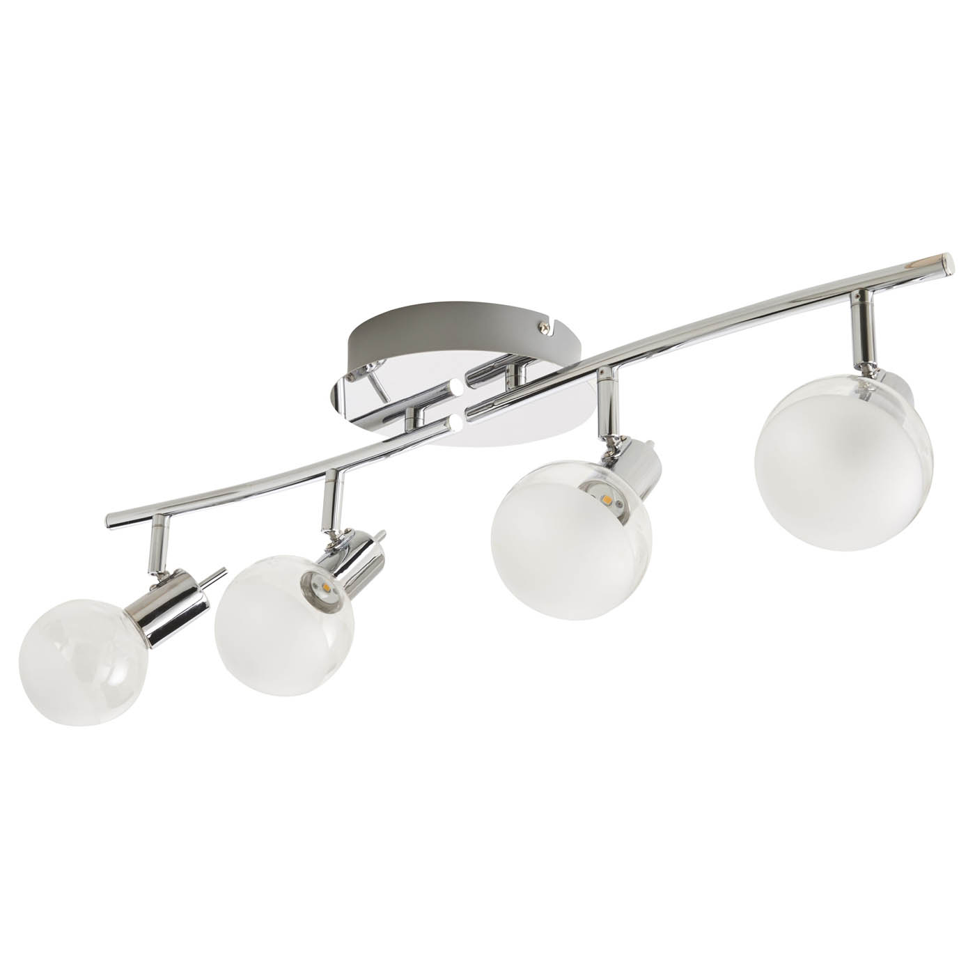 LED Spotlight Bar Ceiling Light 4 Way Chrome Warm White 500lm Kitchen Dining - Image 1