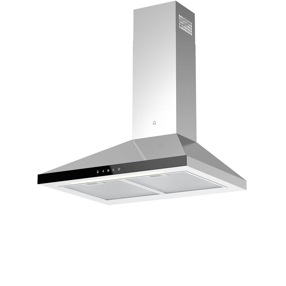 Cooker Hood Chimney Glass Stainless Steel Extractor Fan Timer Kitchen (W)59.8cm - Image 1