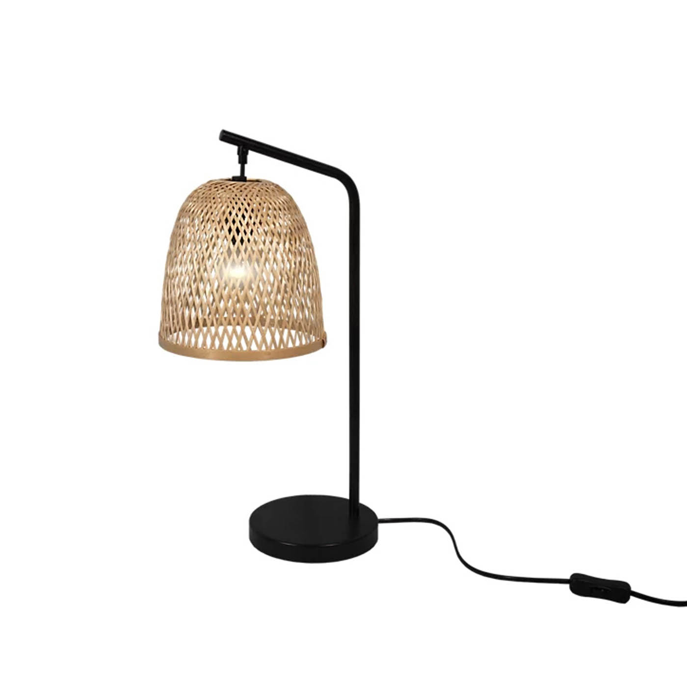 Calume Table Lamp Natural Modern Wood Look Eco Halogen Energy Saving Compact - Image 1