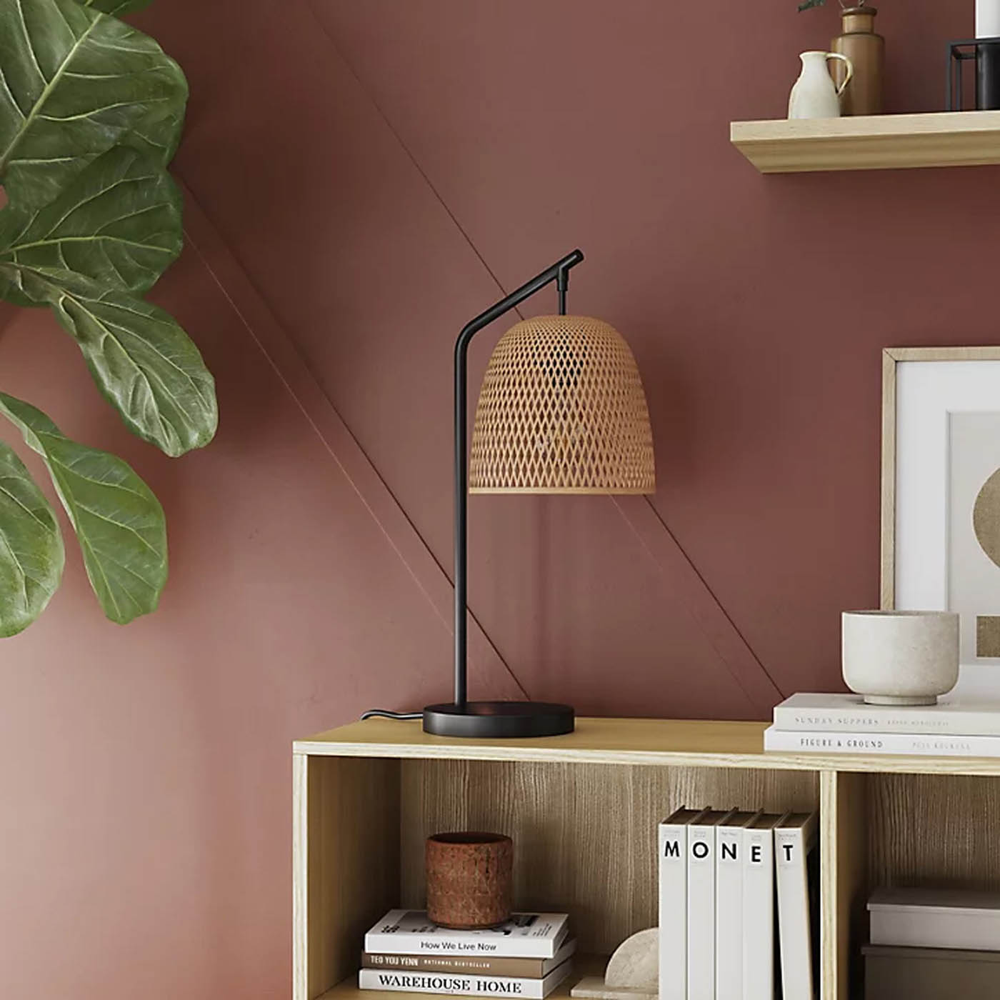 Calume Table Lamp Natural Modern Wood Look Eco Halogen Energy Saving Compact - Image 3