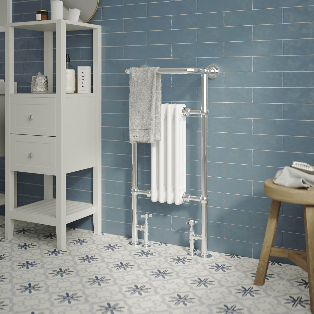 Towel Rail Radiator Curved Vertical Bathroom Warmer Ladder (H)95.2x(W)47.9cm - Image 2