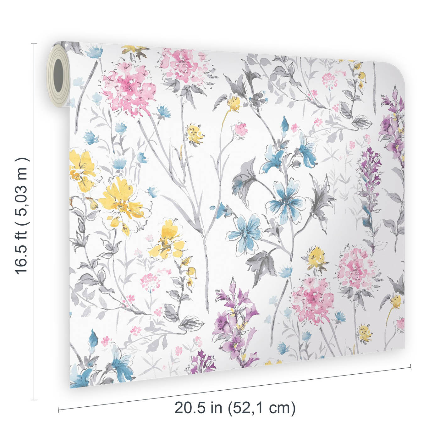 Laura Ashley Wallpaper Abstract Multicolour Wild Meadow Smooth Washable 5.2m² - Image 2