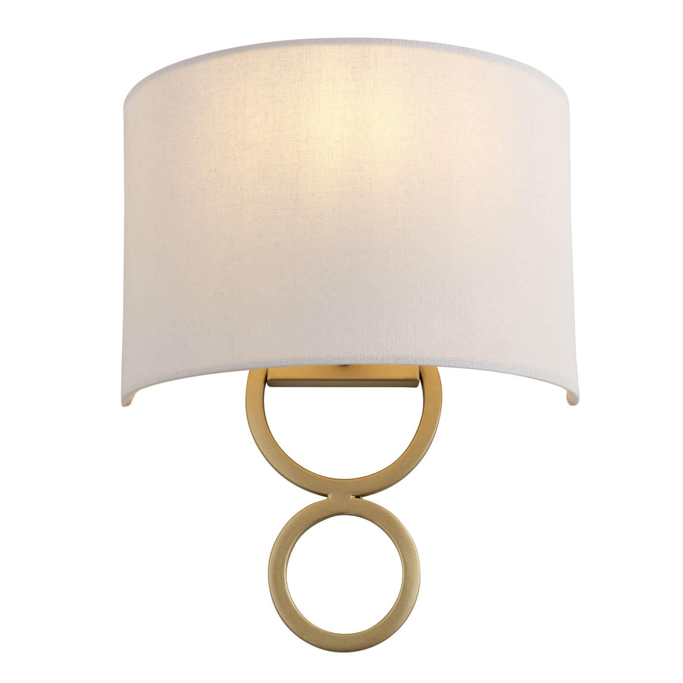 Wall Light Satin Gold Effect White Faux Linen Shade Modern (H)29.2 x (W)24 cm - Image 3