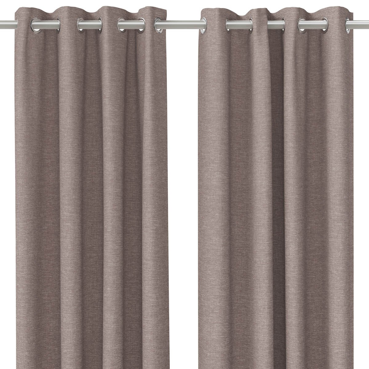 Curtains Lined Eyelet Ring Top Taupe Plain Ready Made Pair (W)167x(L)228cm - Image 2