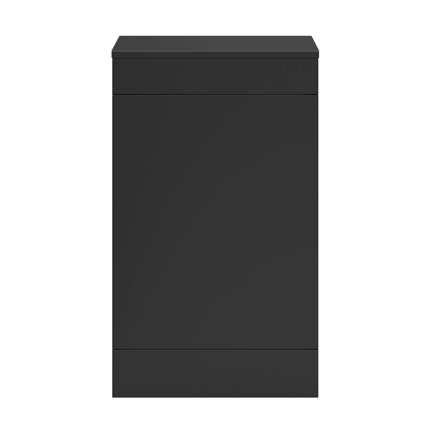 Toilet Cabinet Imandra Freestanding Matt Black WC Unit Bathroom Modern 84x50cm - Image 4