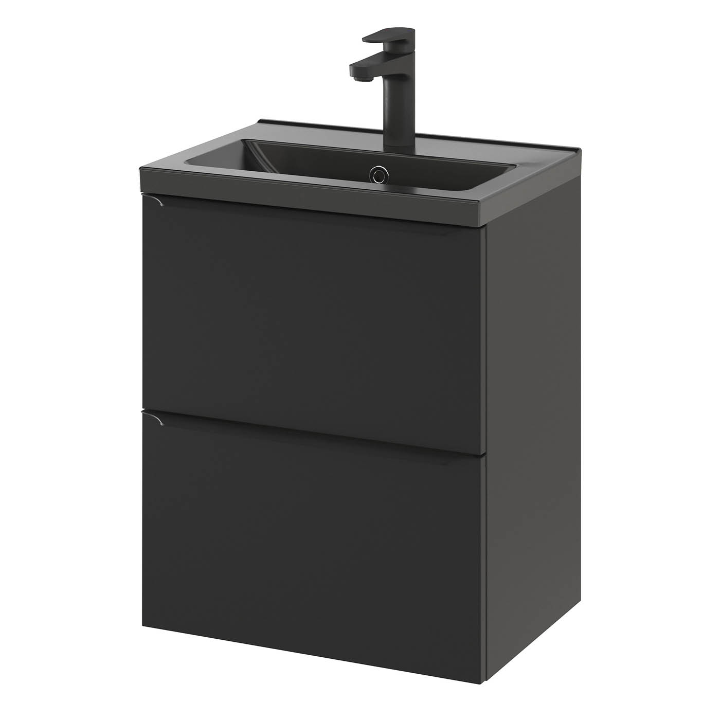 Imandra Bathroom Cabinet Wall-Mounted Vanity Matt Black Slimline H600mm W500mm - Image 8