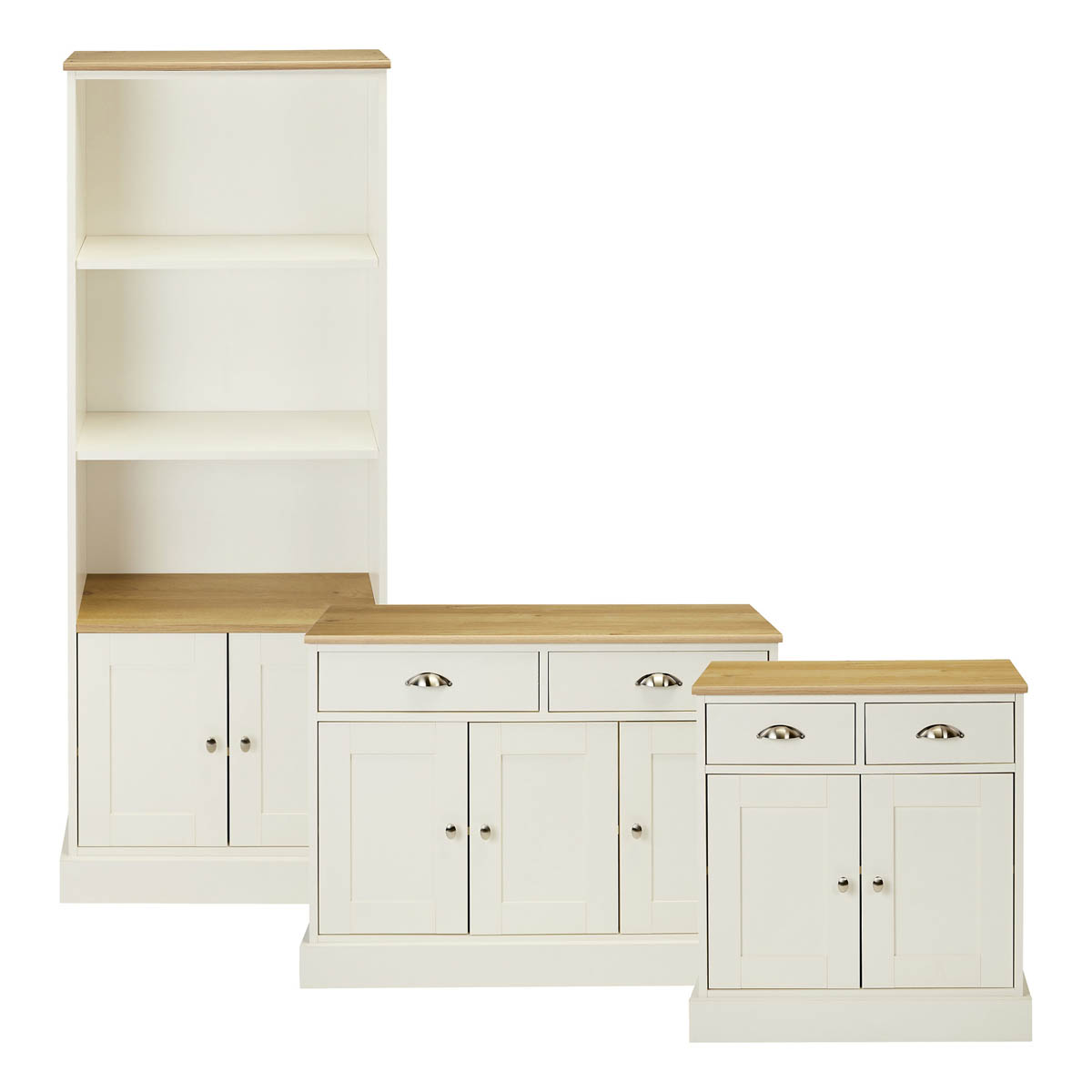 Letvica Shaker Sideboard 2 Drawer Matt White Oak Effect (H)771 (W)737 (D)408mm - Image 2