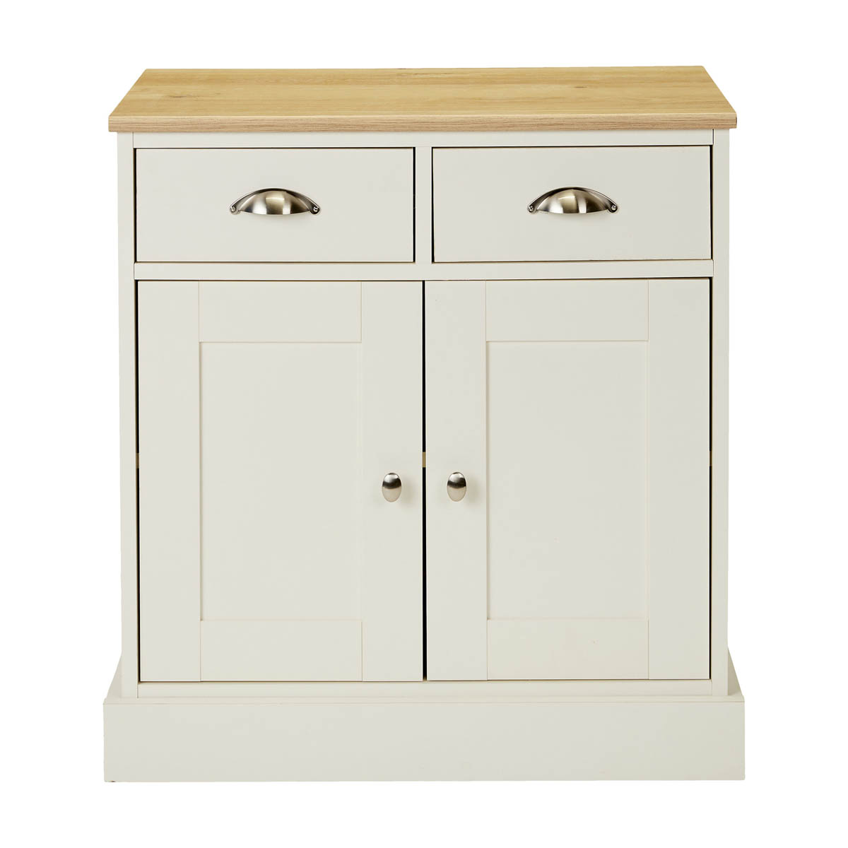 Letvica Shaker Sideboard 2 Drawer Matt White Oak Effect (H)771 (W)737 (D)408mm - Image 3