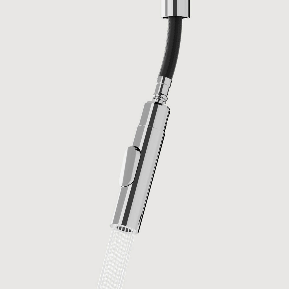 Kitchen Sink Tap Mixer Pull Out Chrome Single Lever Swivel Spout Contemporary - Image 2