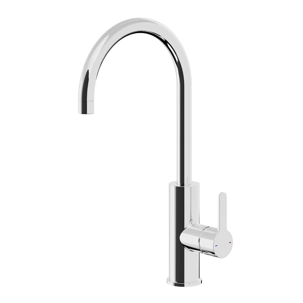 Kitchen Sink Tap Mixer Chrome Single Lever Swivel Spout Contemporary Faucet - Image 1