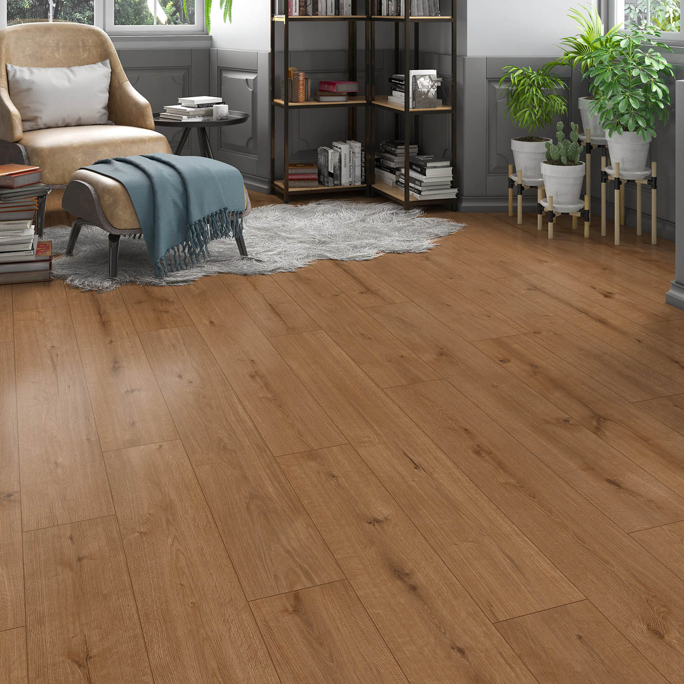 Click Vinyl Planks Walnut Oak Effect Textured Water Resistant Traditional 2.36m² - Image 9