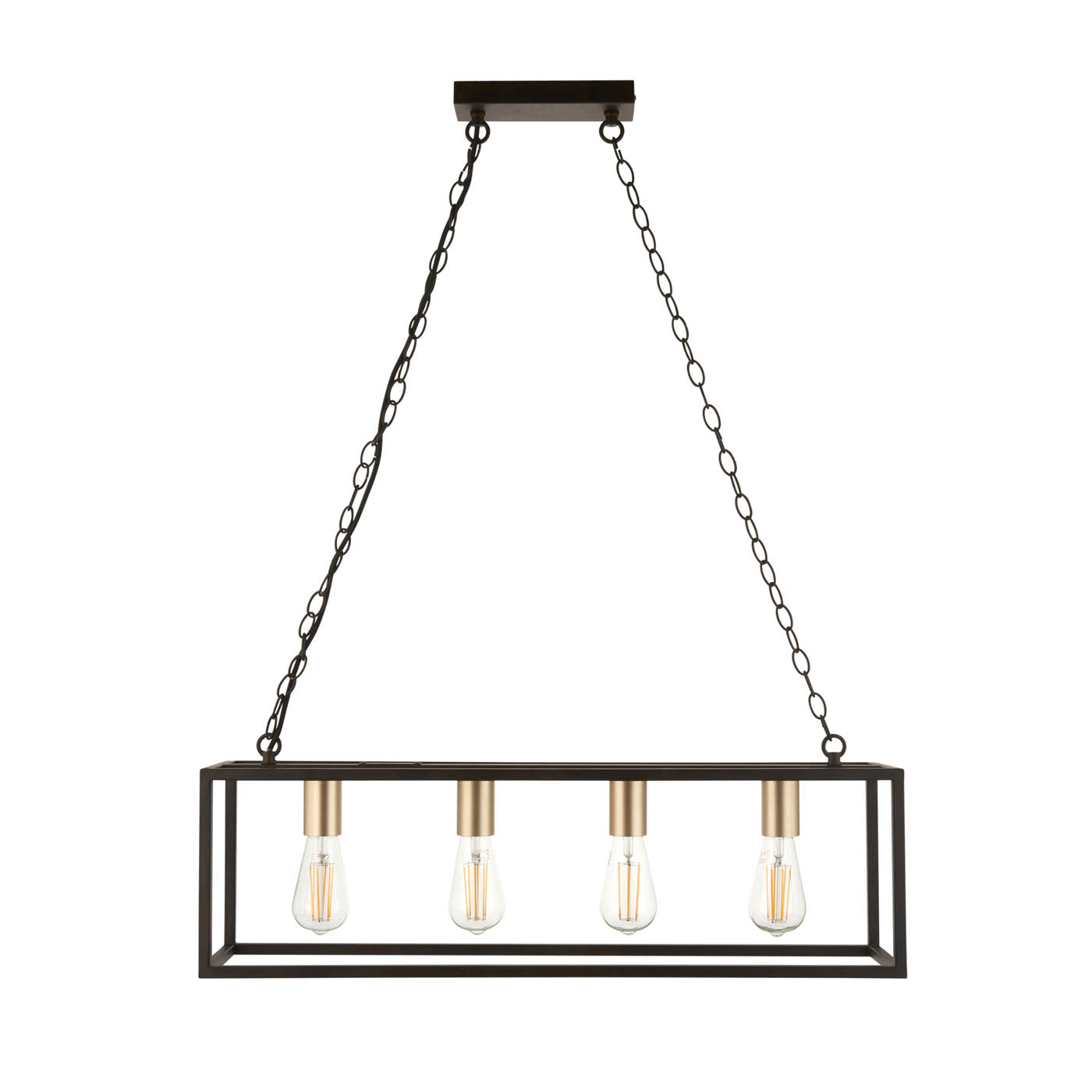 Pendant Ceiling Light 4 Lamp Glass Steel Adjustable Dimmable Contemporary - Image 2