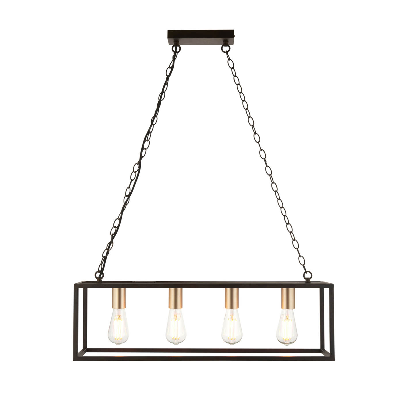 Pendant Ceiling Light 4 Lamp Glass Steel Adjustable Dimmable Contemporary - Image 4